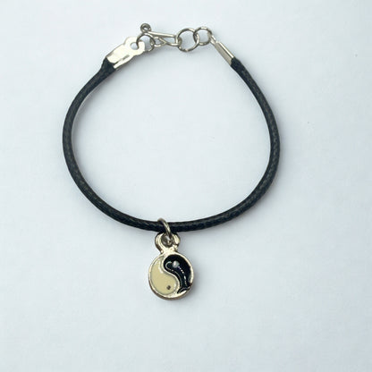 Yin-Yang Charm Black Nylon Cord Doll Necklace • 14 Inch Doll Jewelry