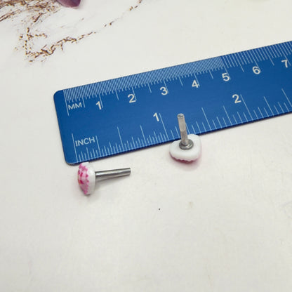 Pink Lattice Design Heart Post Doll Earrings • 2mm Post for 18 Inch Fashion Doll