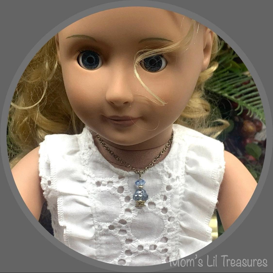 Light Blue Perfume Bottle Charm Doll Necklace • 18 Inch Fashion Doll  Jewelry