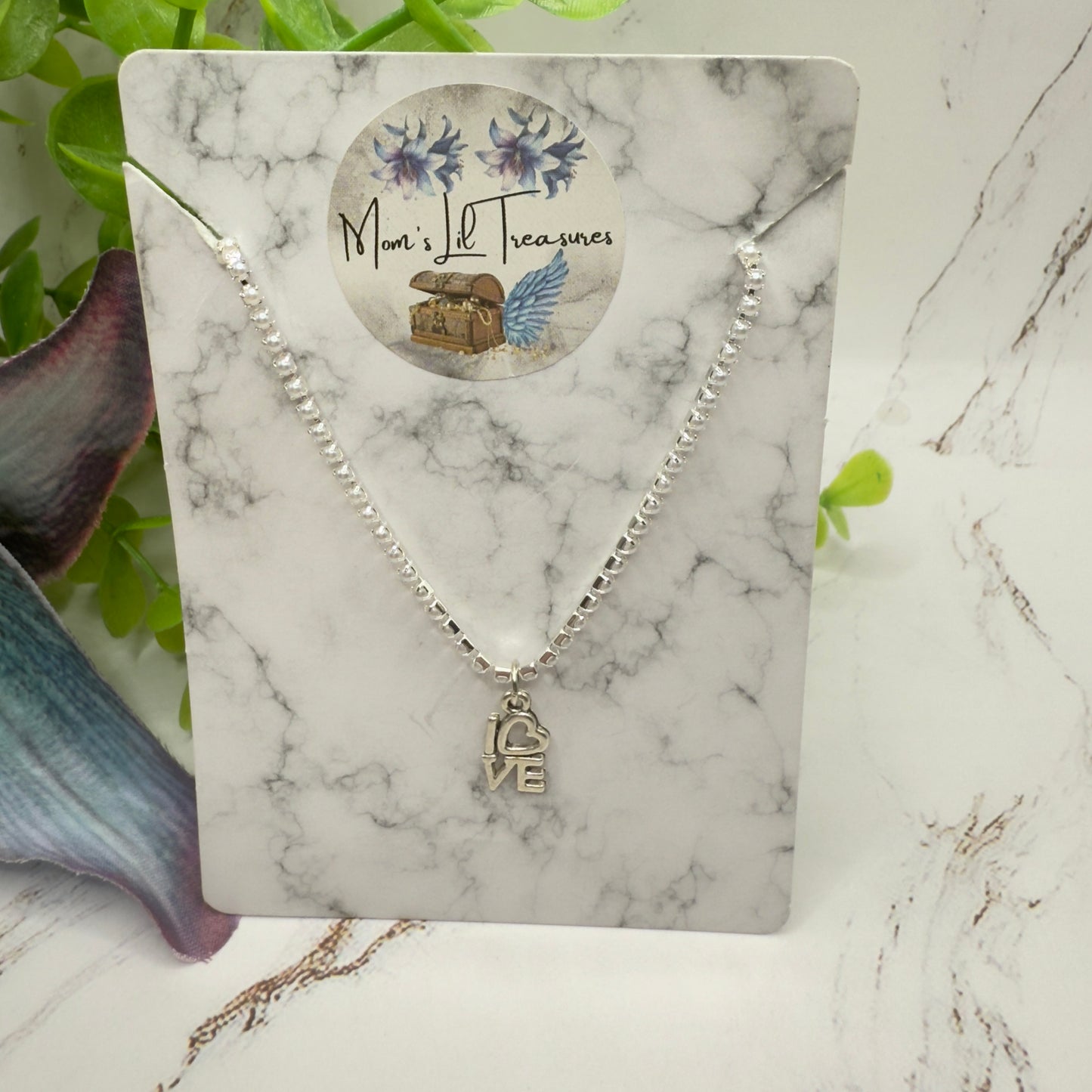 Silver Love Charm Pearl Cup Chain Doll Necklace • 18 Inch Fashion Doll Jewelry