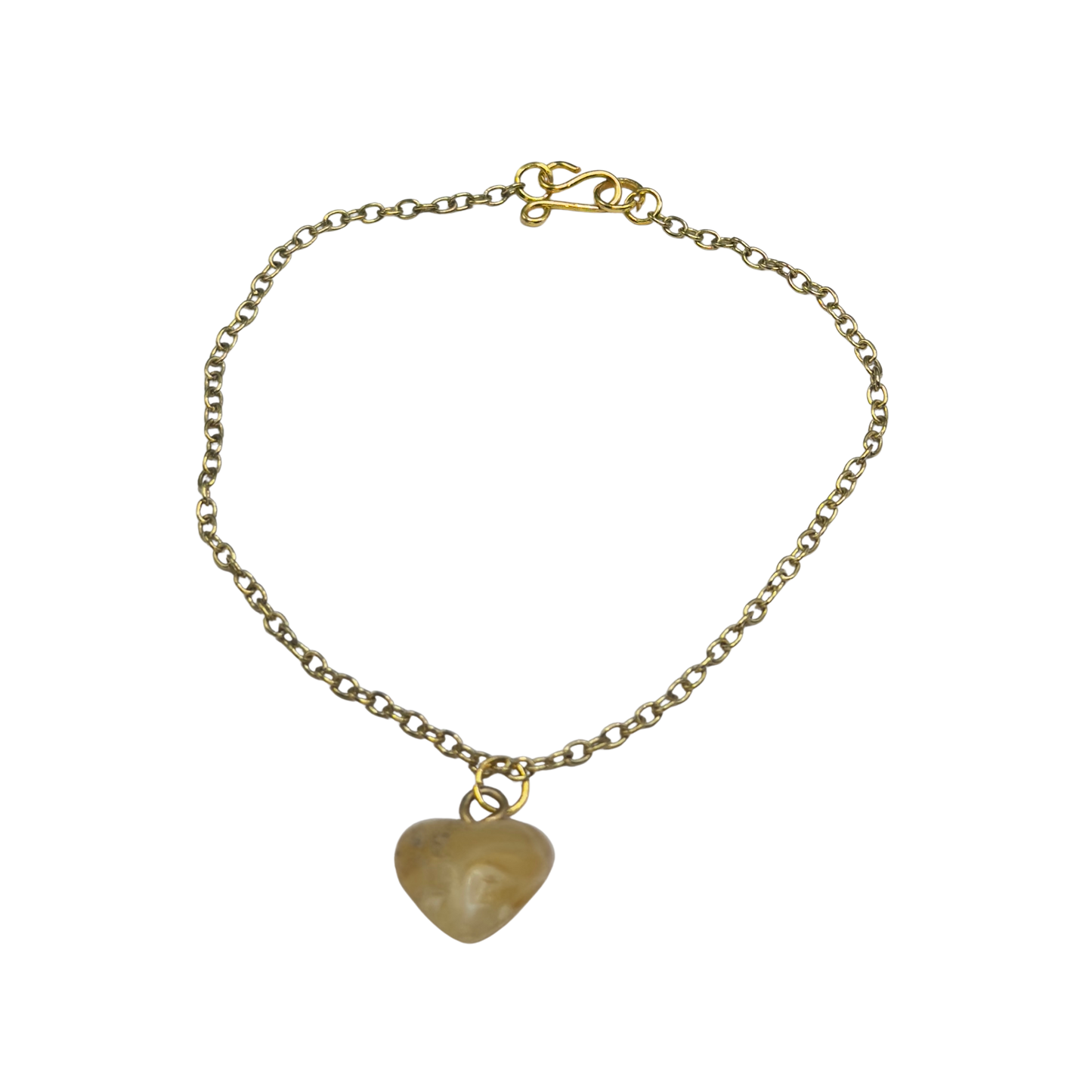 Golden Beige Heart Charm Gold Doll Necklace • 18 Inch Fashion Doll Jewelry