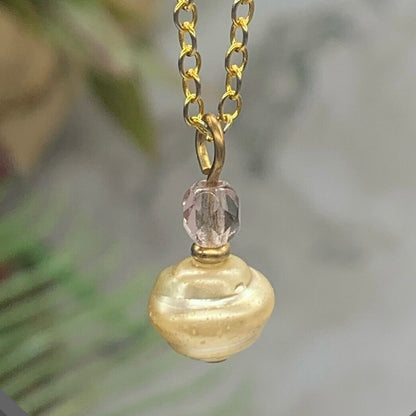 Pearl Pink Crystal Pendant Doll Necklace Earring Set for 18-22 Inch Vintage Doll