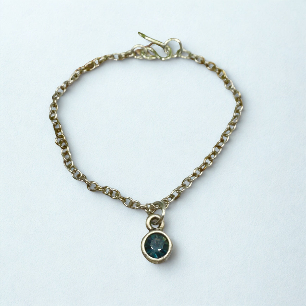 Dark Blue Round Rhinestone Pendant Doll Necklace • 16 Inch Fashion Doll Jewelry