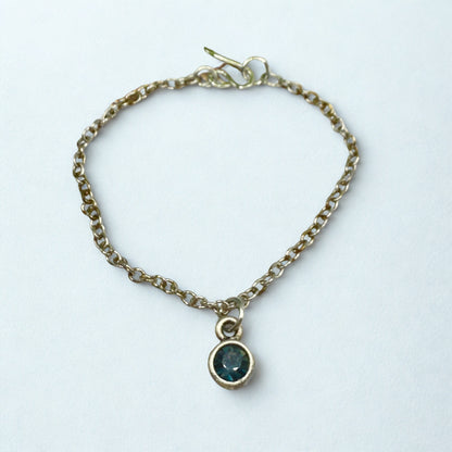 Dark Blue Round Rhinestone Pendant Doll Necklace • 16 Inch Fashion Doll Jewelry