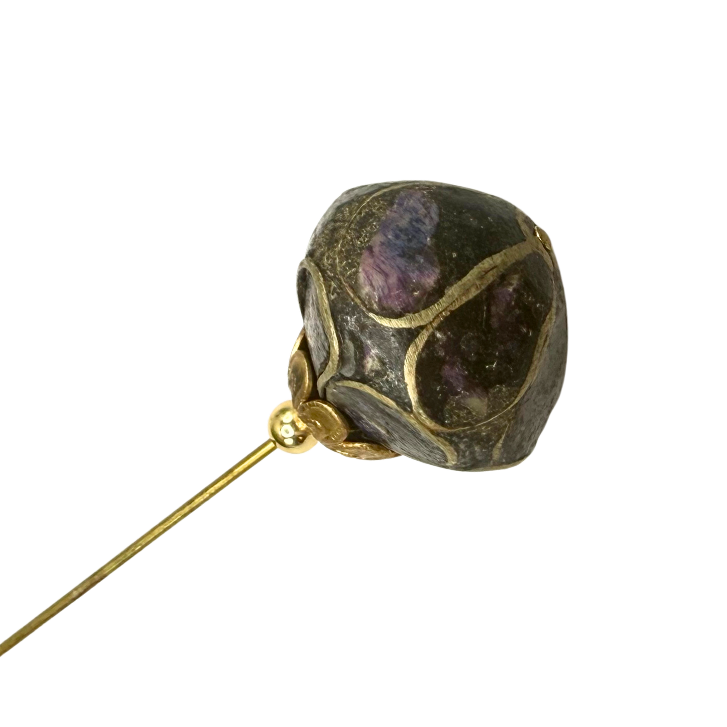 ✨Handmade Vintage-Inspired Hatpin | Stick Pin | Hat Accessory | Sweater & Hijab Pin | Decorative Jewelry Gift for Her ✨

Deep Purple Gold Tone Contour Lines Painted Metal Floral Bud Shape Gold Tone Accents - 6 Inch