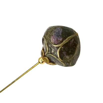 ✨Handmade Vintage-Inspired Hatpin | Stick Pin | Hat Accessory | Sweater & Hijab Pin | Decorative Jewelry Gift for Her ✨

Deep Purple Gold Tone Contour Lines Painted Metal Floral Bud Shape Gold Tone Accents - 6 Inch