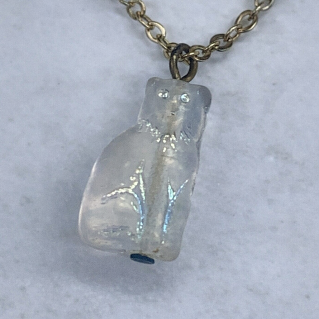 Cute Glass Cat Shape Pendant Doll Necklace • 18 inch Fashion Doll Jewelry