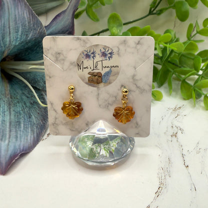 Autumn Fall Leaf Dangle Post Doll Earrings • 18 Inch Fashion Doll Jewelry