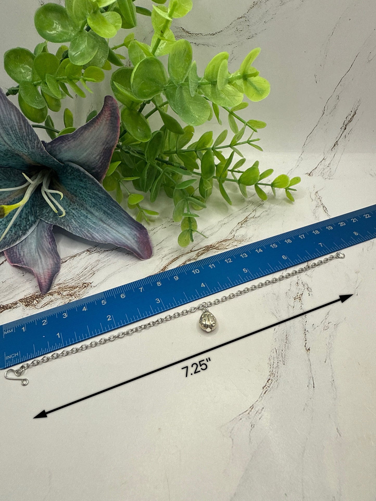 Silver Lady Bug Charm Doll Necklace & Earrings Set • 18 Inch Fashion Doll Jewelry