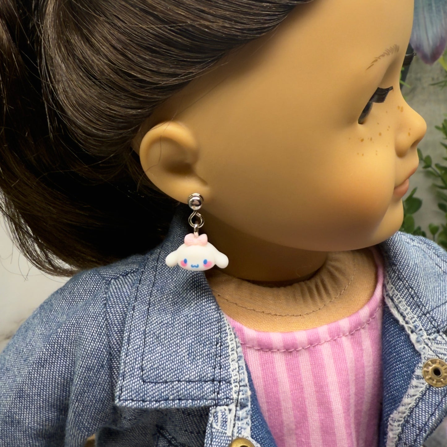 Cinnamoroll Sanrio Bunny Charm Doll Earring DANGLE ONLY • 18” Fashion Doll Jewelry