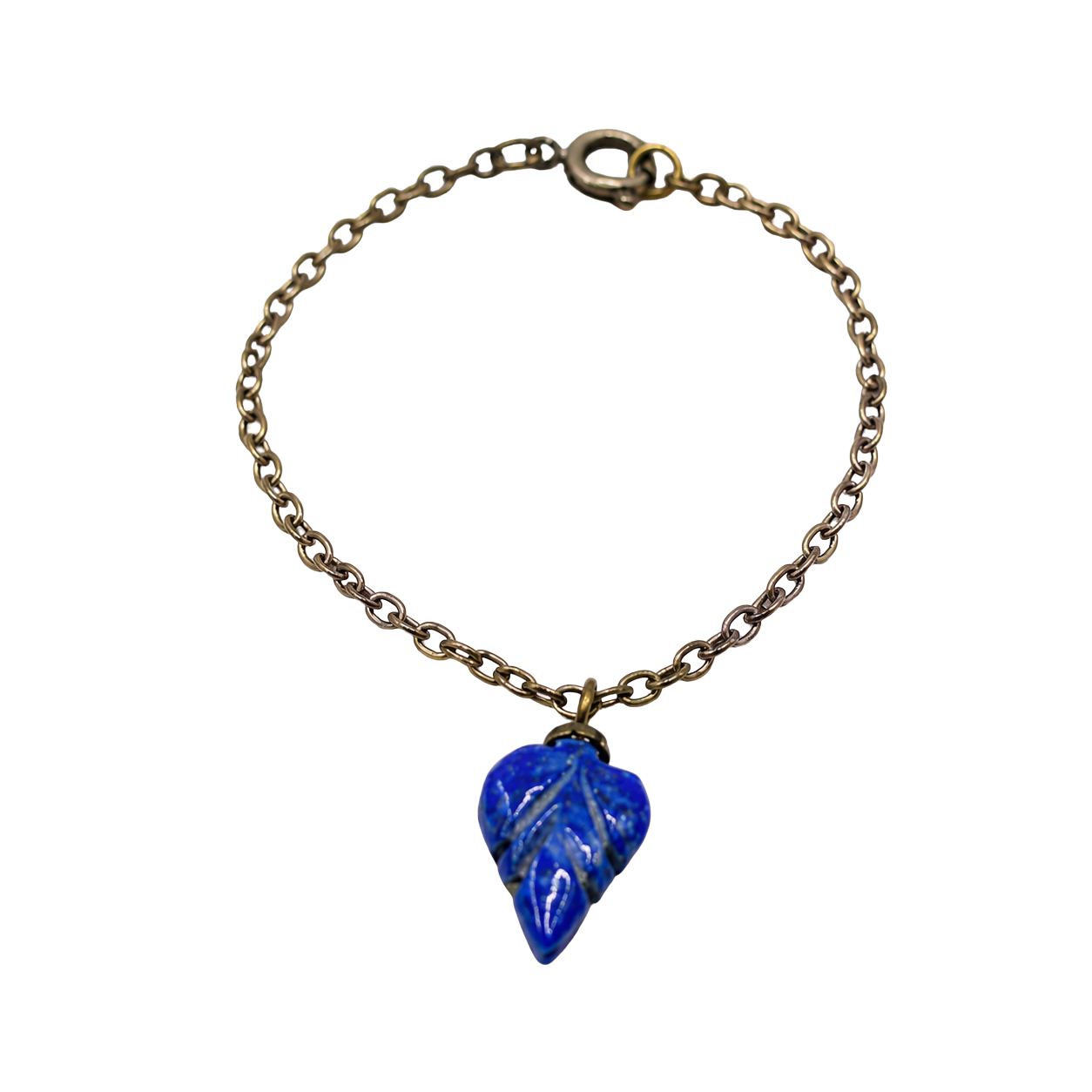 Blue Arrowhead Heart Shape Glass Pendant Doll Necklace • 18 Inch Doll Jewelry