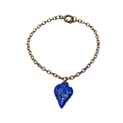 Blue Arrowhead Heart Shape Glass Pendant Doll Necklace • 18 Inch Doll Jewelry