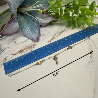 Green Multi Tone Abalone Heart Charm Y-Style Doll Necklace • 18 Inch Fashion Doll Jewelry