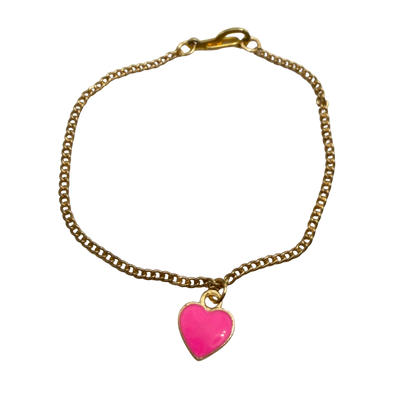 Pink Heart Pendant Gold Chain Doll Necklace • 18 Inch Fashion Doll Jewelry