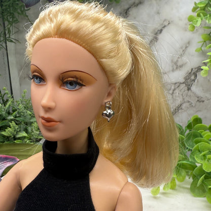 Silver Heart Dangle Doll Earrings • 16 Inch Fashion Doll Jewelry