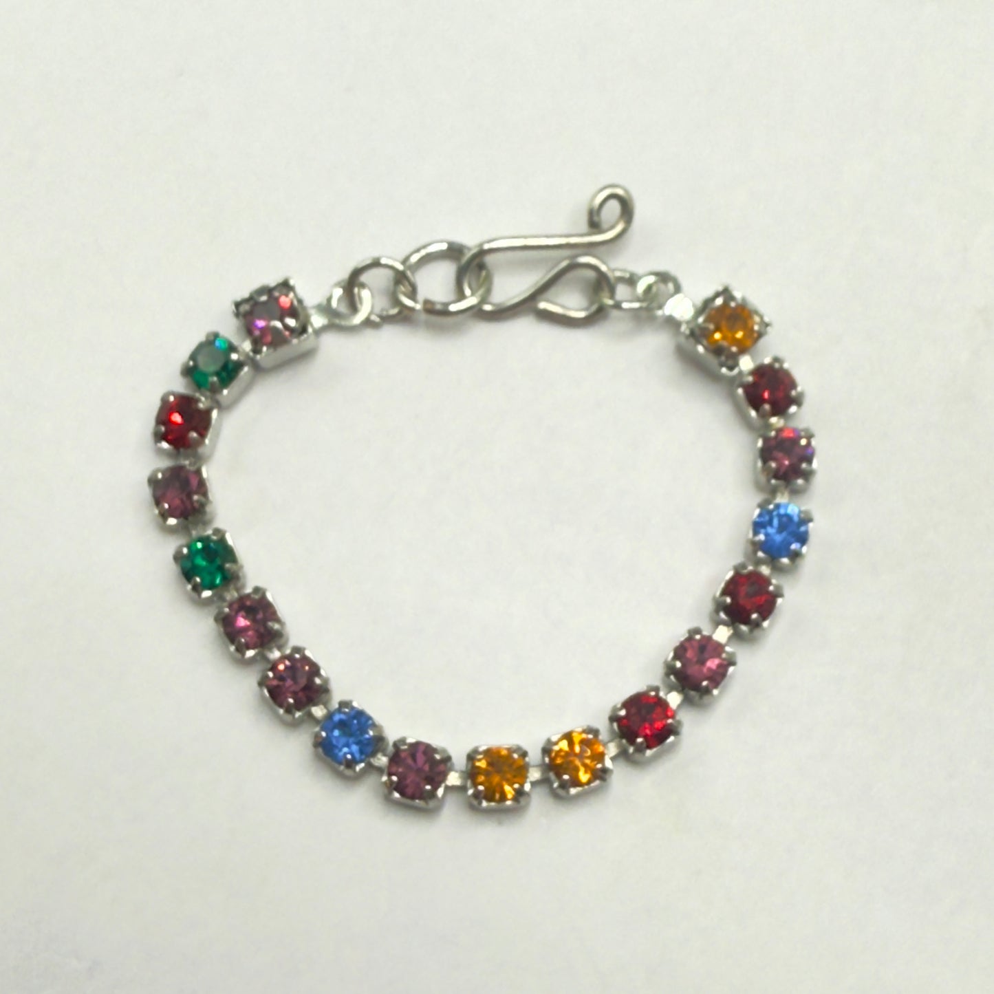 Multi Color Rhinestone Silver Doll Necklace • 16 Inch Fashion Doll Jewelry