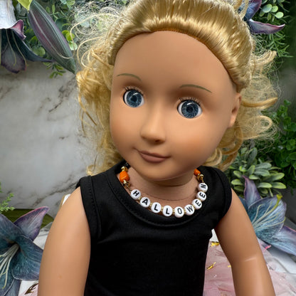 Halloween Acrylic Beaded Doll Necklace • 18 Inch Fashion Doll Jewelry