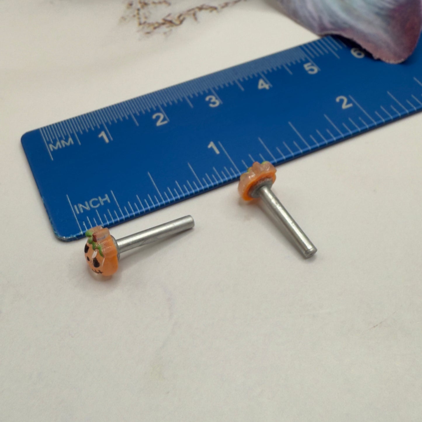 Pumpkin Halloween Post Doll Earrings • 2mm Post • fits 18” American Girl Doll