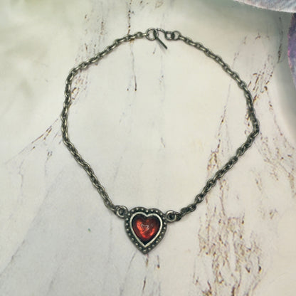 Red Enamel Heart Charm Doll Necklace• 18 Inch Fashion Doll Jewelry