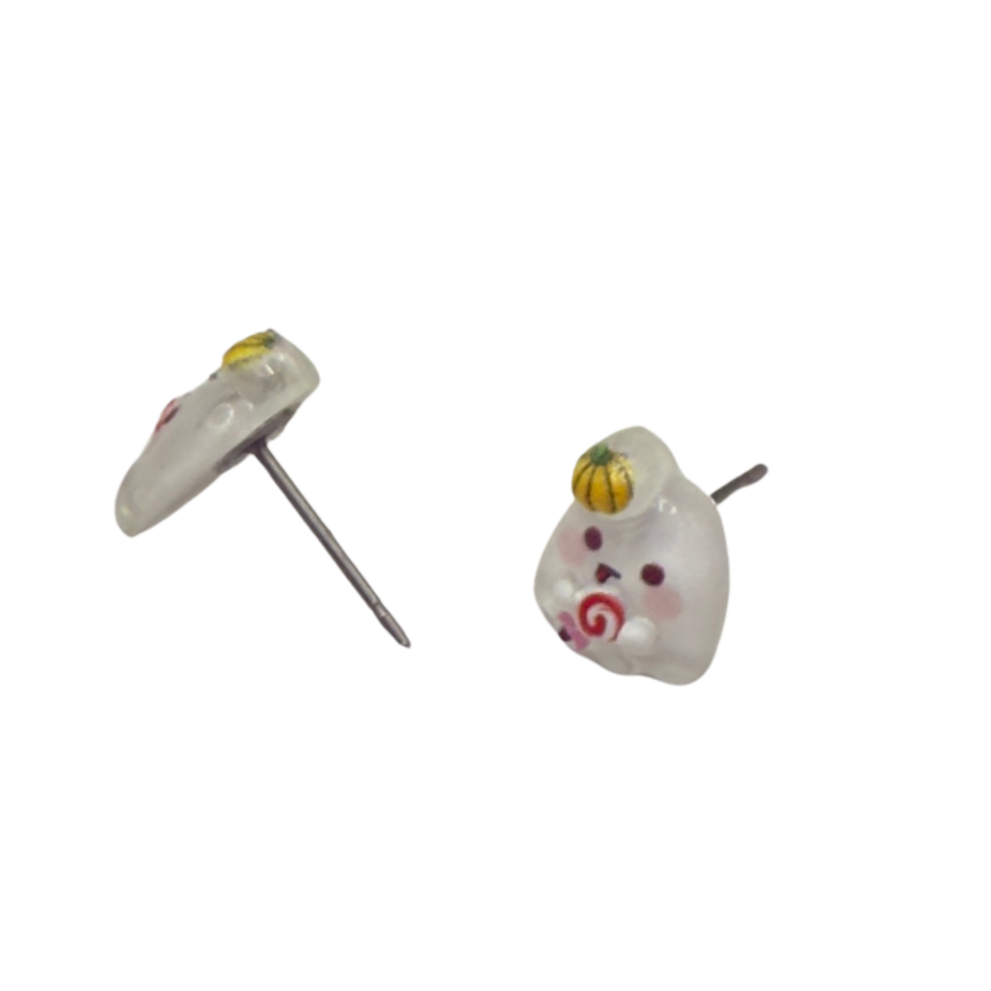 Ghost Pumpkin Hat Halloween Stud Doll Earrings • 18 Inch Fashion Doll Jewelry