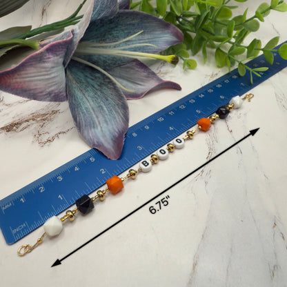 Boo Halloween Acrylic Beaded Gold Chain Doll Necklace • 18 Inch Fashion Doll Jewelry