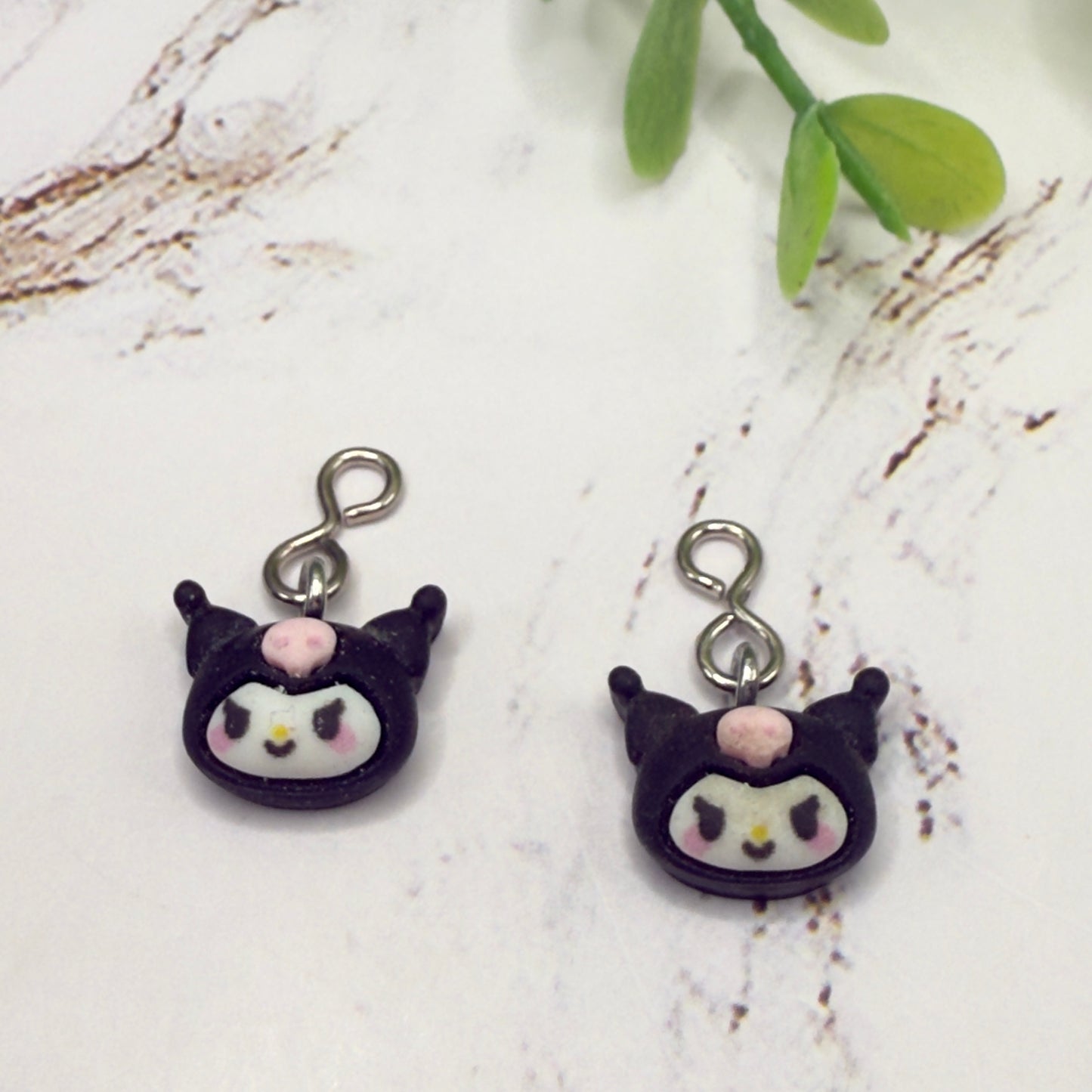 Kuromi Sanrio Charm Doll Earring DANGLE ONLY • 18” Fashion Doll Jewelry