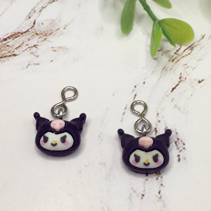 Kuromi Sanrio Charm Doll Earring DANGLE ONLY • 18” Fashion Doll Jewelry