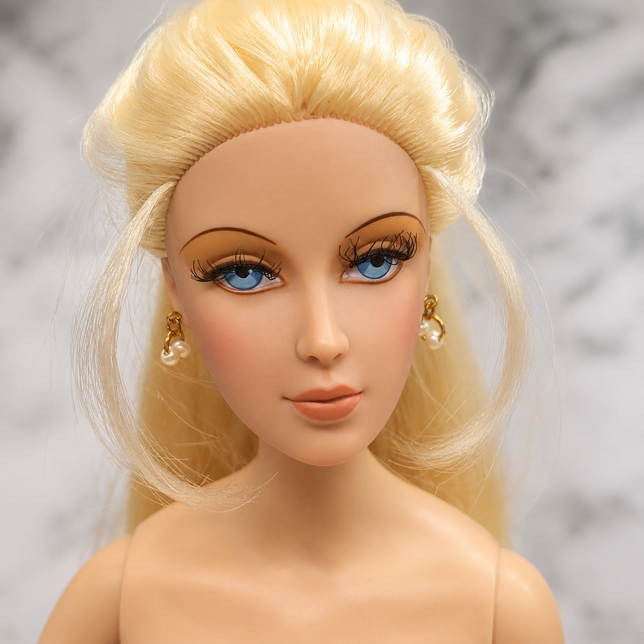 Gold Circle & Pearl Doll Earrings • 16 Inch Fashion Doll Jewelry