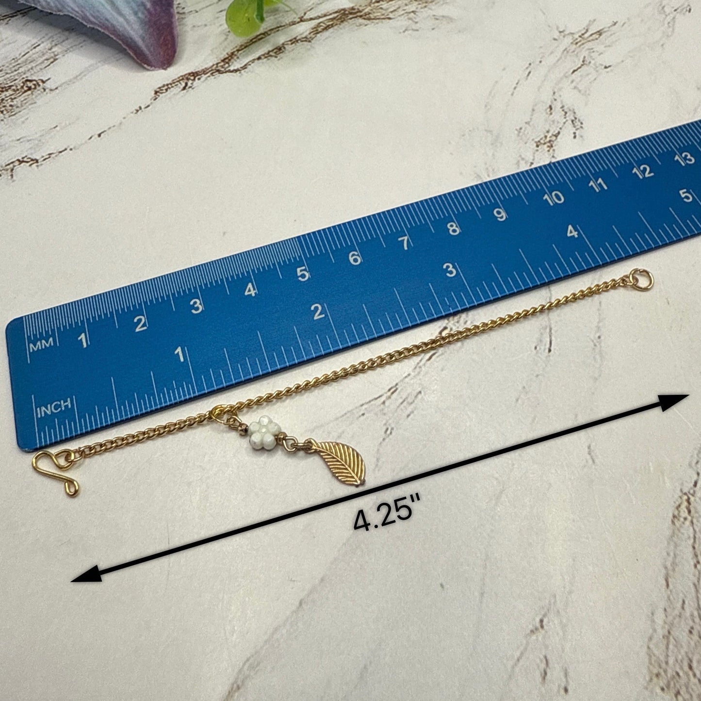 Gold Leaf Flower Pendant Doll Necklace • 16 Inch Fashion Doll Jewelry