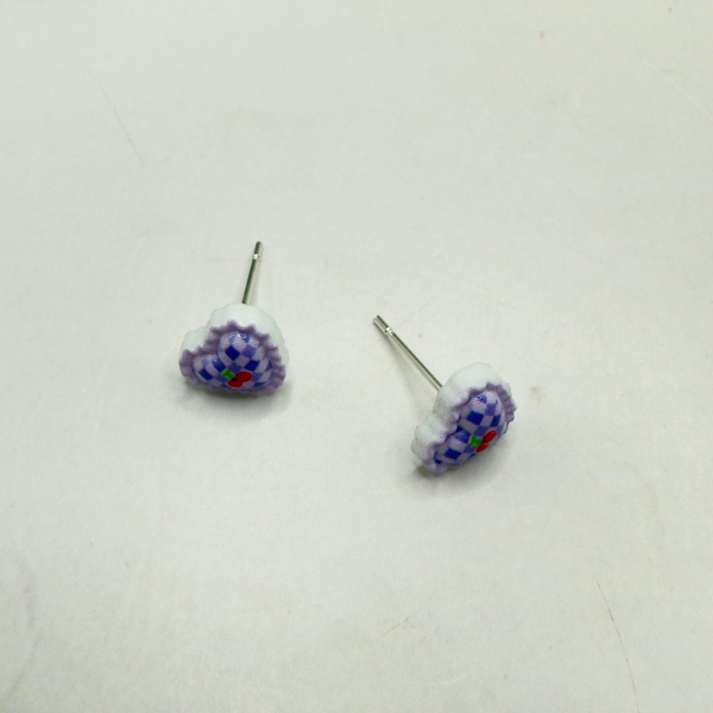 Purple Lattice Design Heart Post Doll Earrings • 18 Inch Fashion Doll Jewelry