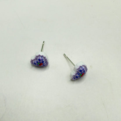 Purple Lattice Design Heart Post Doll Earrings • 18 Inch Fashion Doll Jewelry