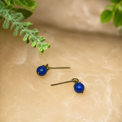 Blue Glass Round Dangle Doll Earrings · 14 Inch Fashion Doll Jewelry