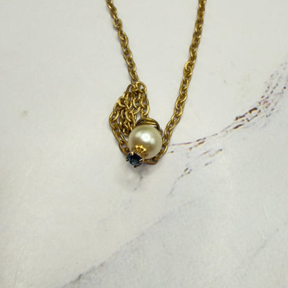 Pearl Drop Light Purple Rhinestone Gold Chain Doll Necklace • 18 Inch Fashion Doll Jewelry