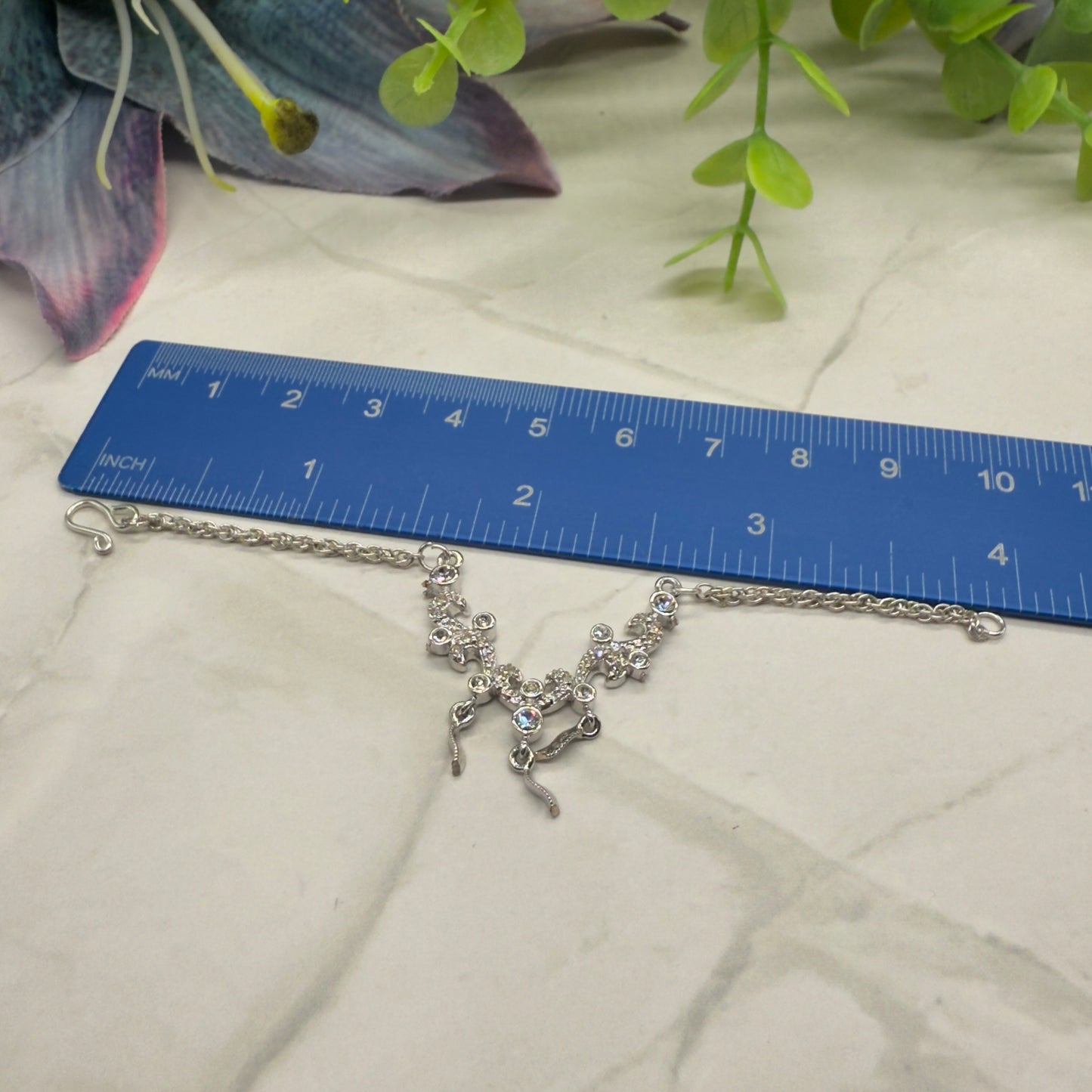 Silver Glamour Clear Rhinestone Doll Necklace • 16 inch Fashion Doll Jewelry