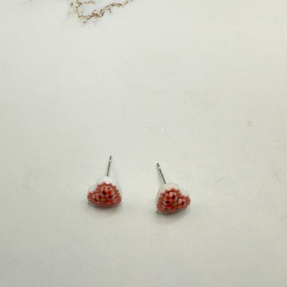 Coral Pink Lattice Design Heart Post Doll Earrings • 18 Inch Fashion Doll Jewelry