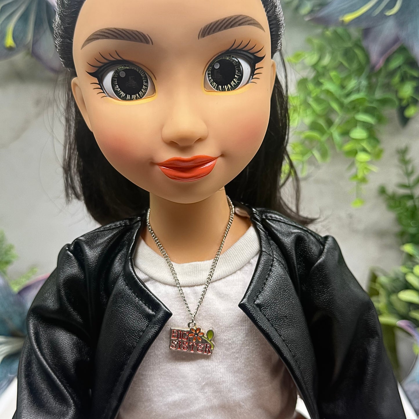 Big Sister Charm Silver Doll Necklace • 18 Inch Fashion Doll Jewelry