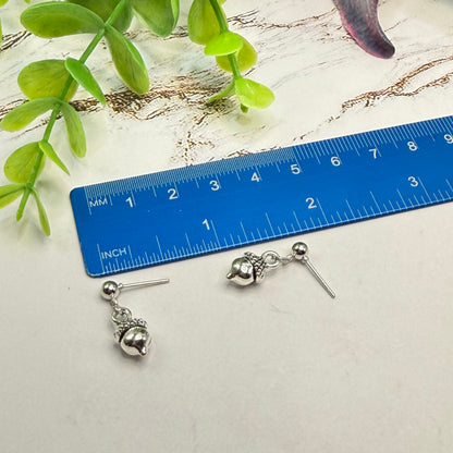 Acorn Harvest Autumn Charm Silver Doll Necklace and Earrings Set | for 18 Inch Fashion Dolls