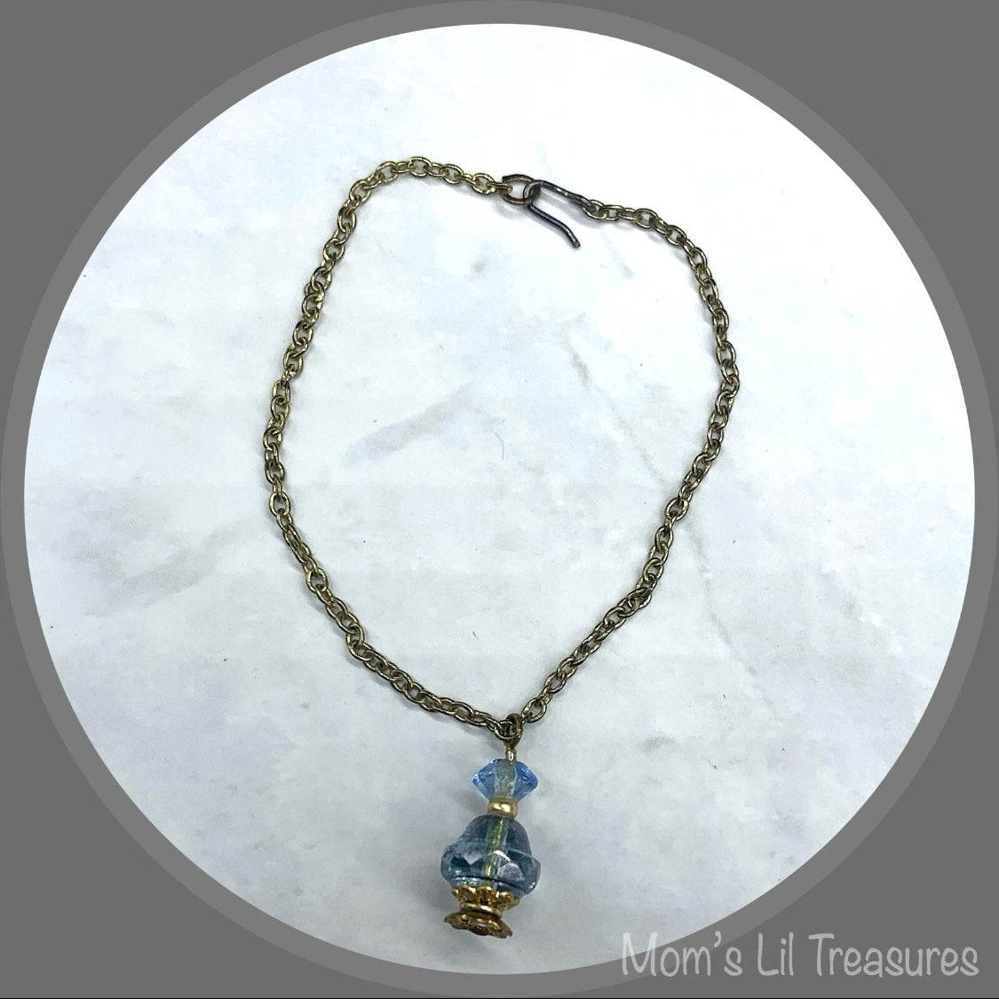 Light Blue Perfume Bottle Charm Doll Necklace • 18 Inch Fashion Doll  Jewelry