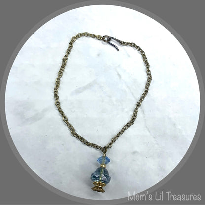 Light Blue Perfume Bottle Charm Doll Necklace • 18 Inch Fashion Doll  Jewelry