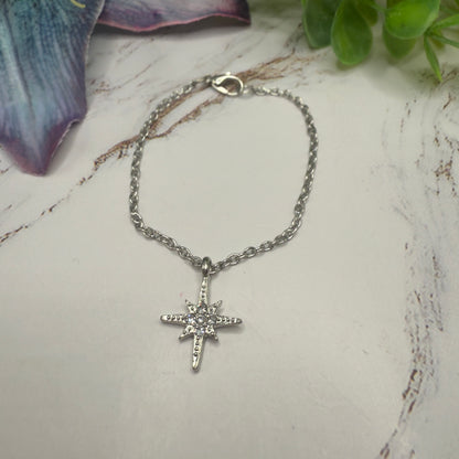 Silver Starburst Charm Doll Necklace • 18 Inch Fashion Doll Jewelry