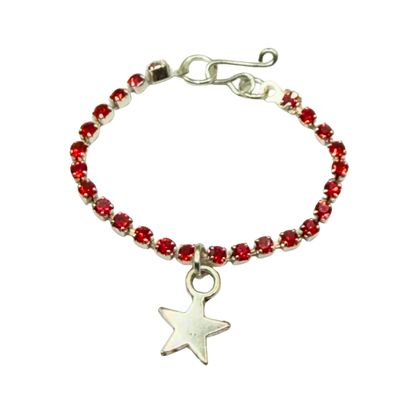 Red Rhinestone Silver Star Charm Doll Necklace for 16 Inch Fashion Doll