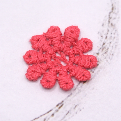Set Of Four Pink Crochet Fabric Doilies Doily • Dollhouse Miniatures