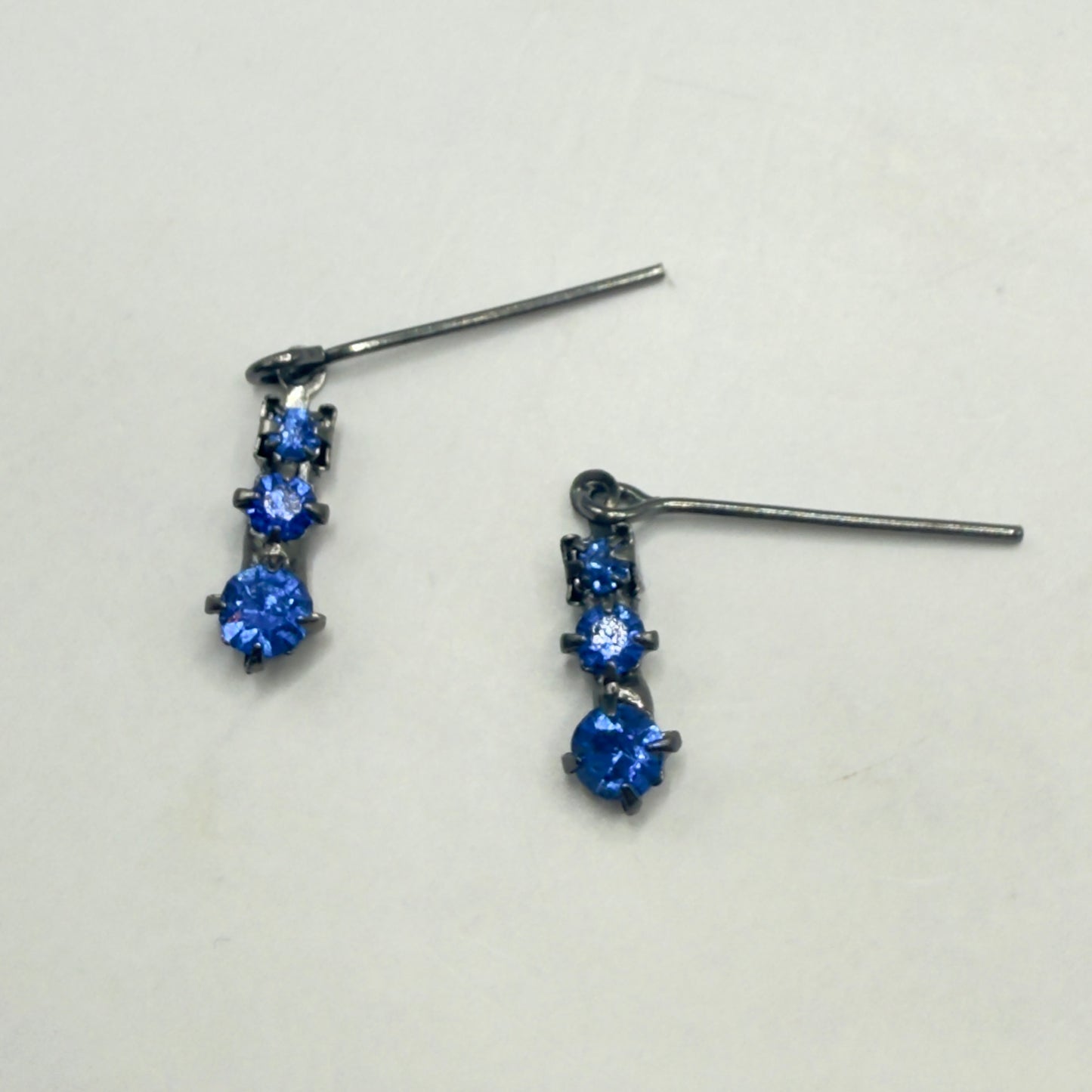Blue Rhinestone Dangle Doll Earrings • 16 Inch Fashion Doll Jewelry