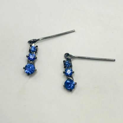 Blue Rhinestone Dangle Doll Earrings • 16 Inch Fashion Doll Jewelry