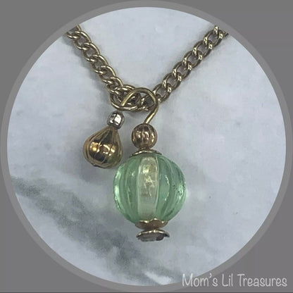 Green Perfume Bottle Look Pendant Doll Necklace • 18 inch Fashion Doll Jewelry