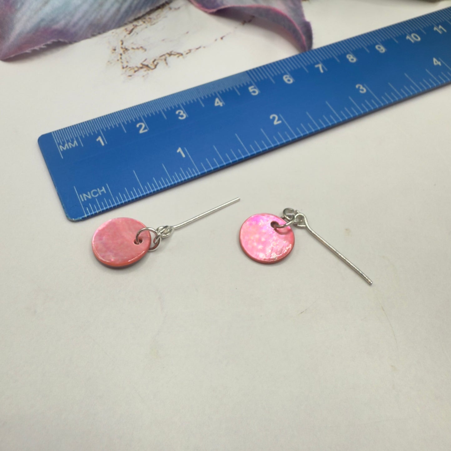 Pink Brown Round Dangle Doll Necklace & Earrings Set • 18 Inch Fashion Doll Jewelry