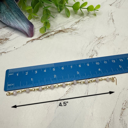 Light Pink Glass Beaded Gold Doll Necklace & Earrings • 16 Inch Fashion Doll Jewelry