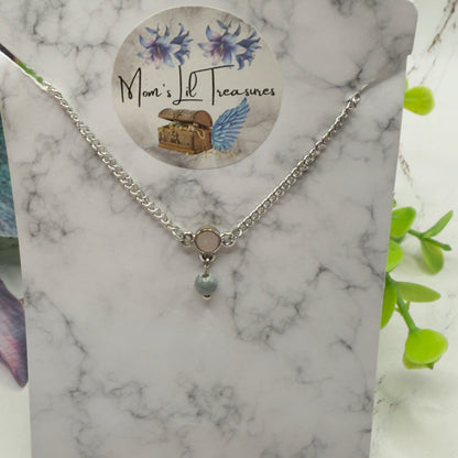 Gray Drop MOP Look Doll Necklace • 14 Inch Fashion Doll Jewelry