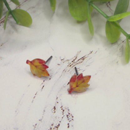 Fall Autumn Leaves Leaf Post Doll Earrings  • 18 Inch Fashion Doll Jewelry