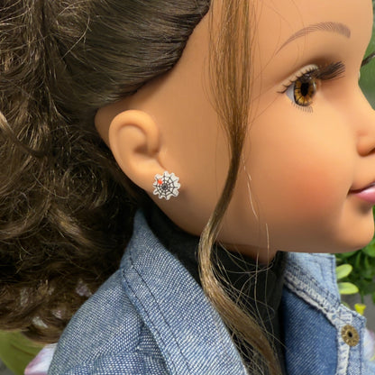 Spider Web Halloween Stud Doll Earrings• 18 Inch Fashion Doll Jewelry